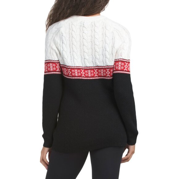 NEVE DESIGNS Black Brynn Cable Knit Crew Neck Sweater - Picture 2 of 2